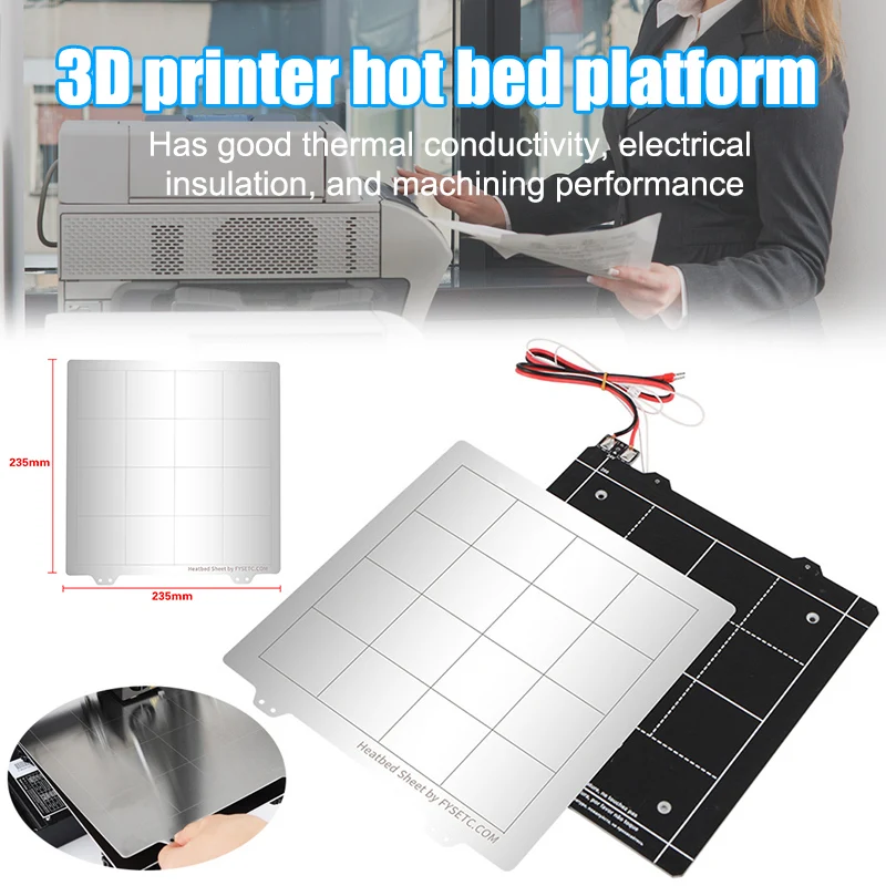 

3D Printer Hot Bed Platform Accessories 24V Magnetic Hot Bed Iron Plate Kit DQ-Drop