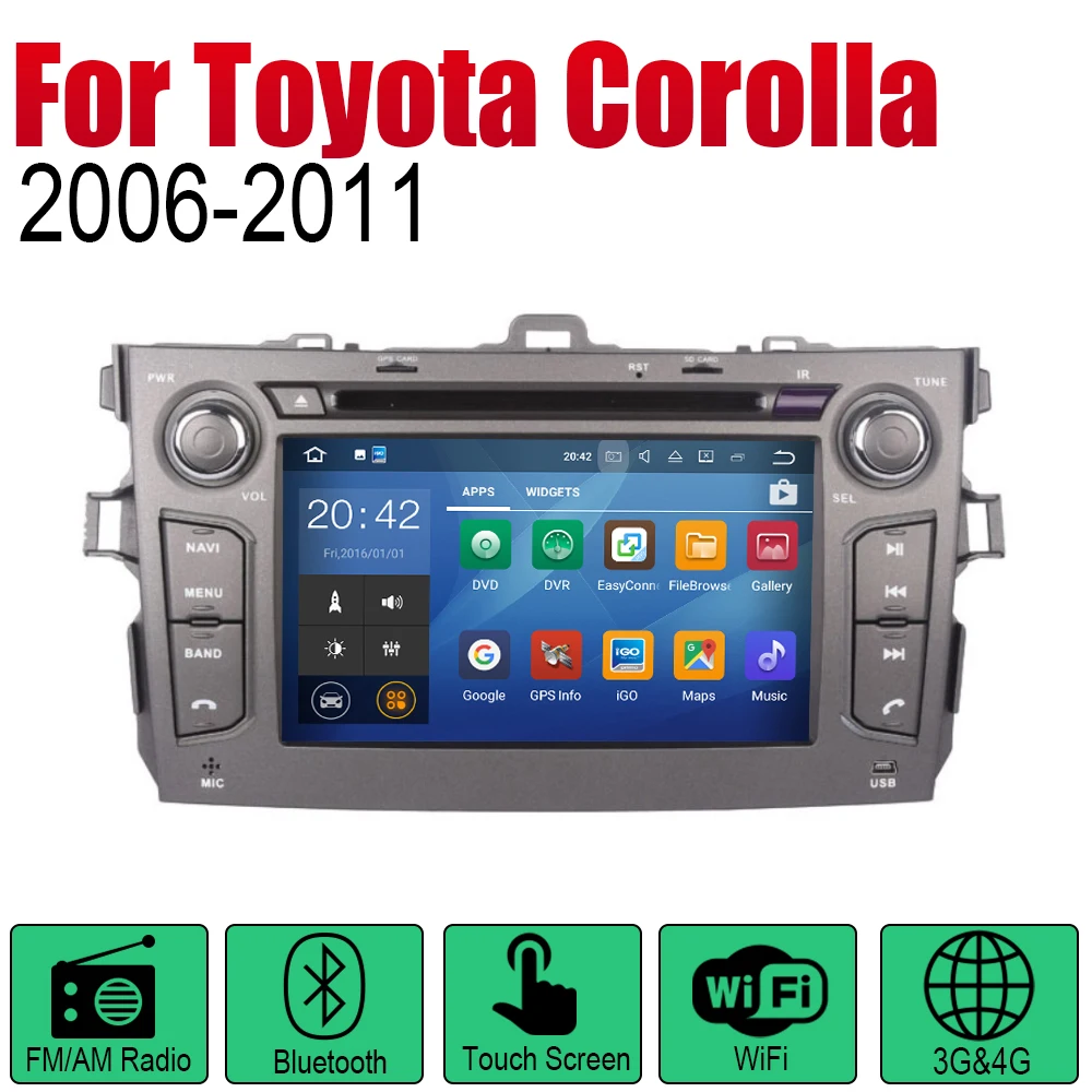 Автомагнитола 2DIN для Toyota Corolla 2006-2011 с GPS-навигацией и DVD-плеером | Автомобили