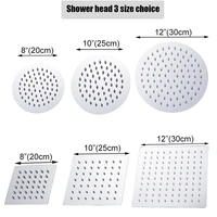 becola 12108 inch squareround rainfall shower head bathroom waterfall stainless steel ultra thin shower faucet chrome finish