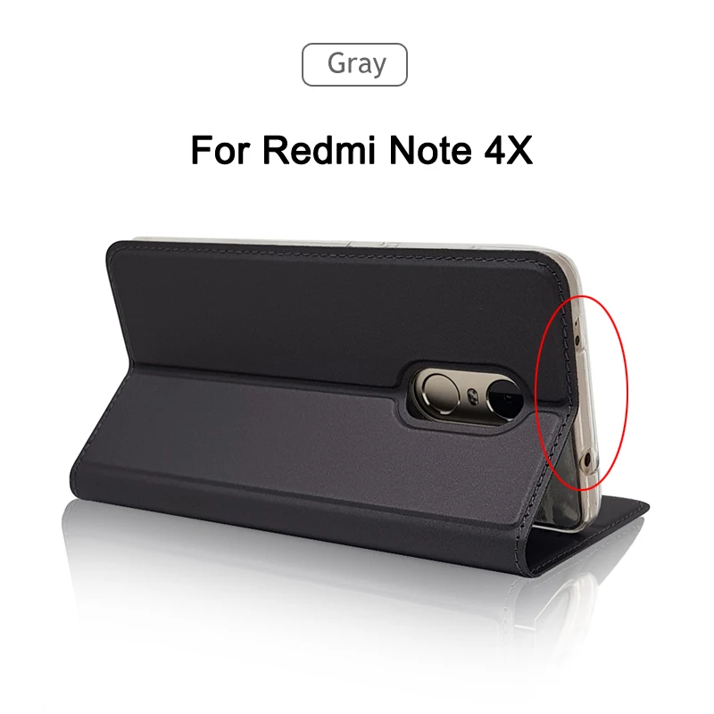 Redmi Note 4x чехол ZROTEVE кошелек чехол для Xiaomi Redmi Note 4 Pro Global Флип кожаный чехол для Xiaomi Note 4x4 Note4 чехол s - Цвет: Gray 4x