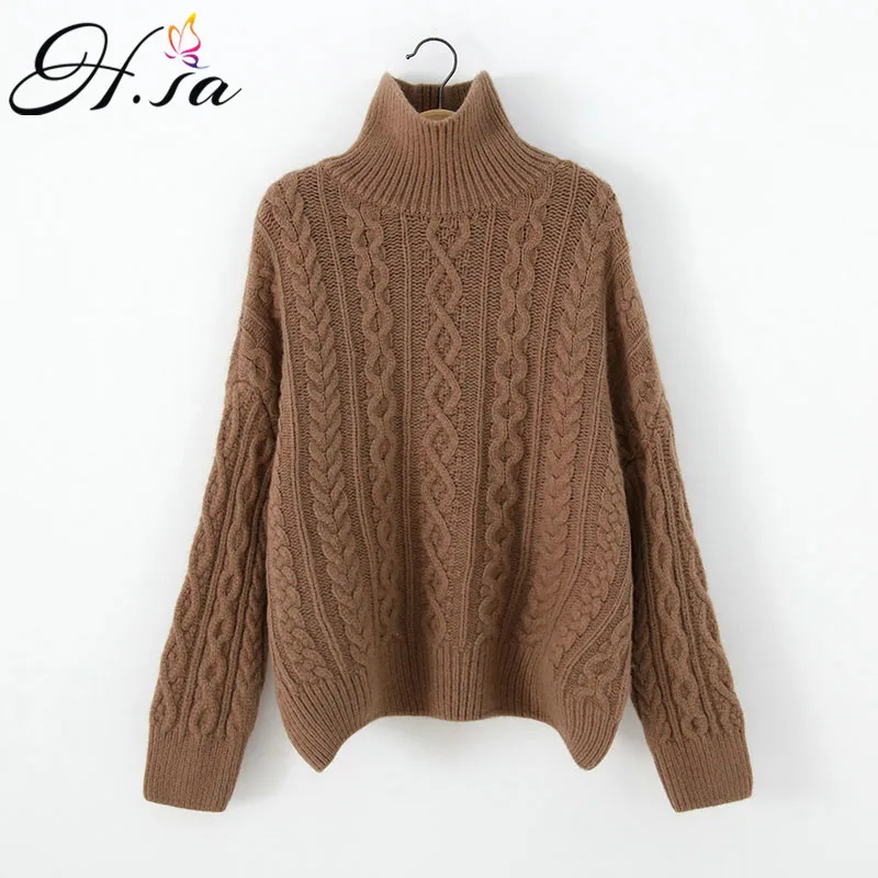 

Hsa 2020 Women Winter Turtleneck Sweaters Korean Style Twisted Pull Tops Autumn Winter Sweater Cardigan Jacket Overcoat
