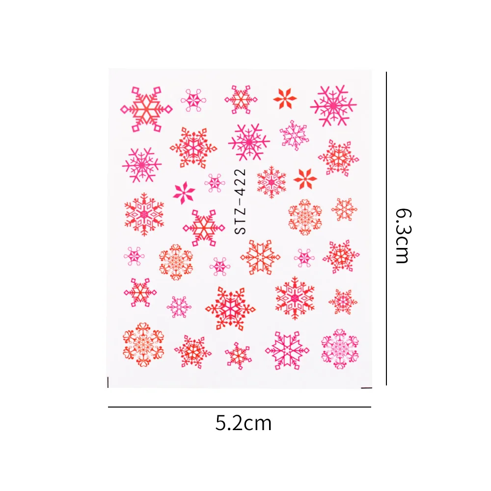 30 шт./лот Рождественская тематическая наклейка Дизайн ногтей водные снежинки