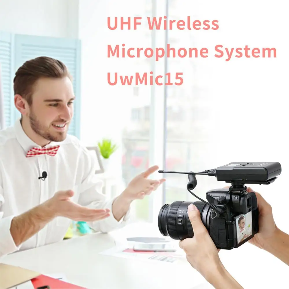 Конденсаторный петличный микрофон Saramonic UwMic15 16-канальный беспроводной для
