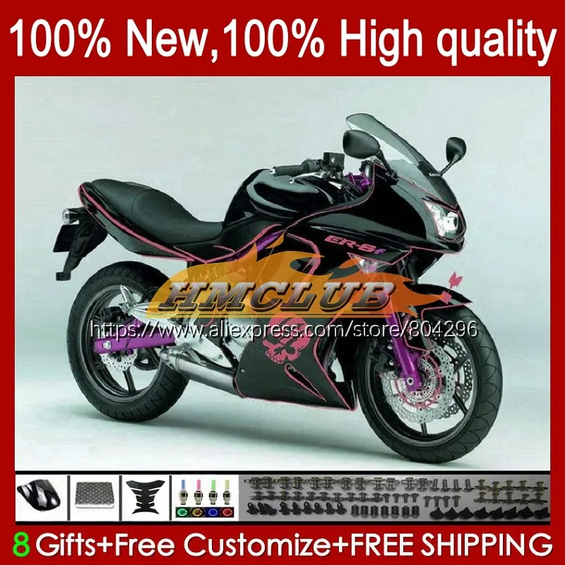 

Корпус для KAWASAKI NINJA 650R ER6 F Skull red hot 650 R 2006 2007 2008 111No.59 Ninja650R ER-6F 06-08 ER 6F ER6F 06 07 08 обтекатель