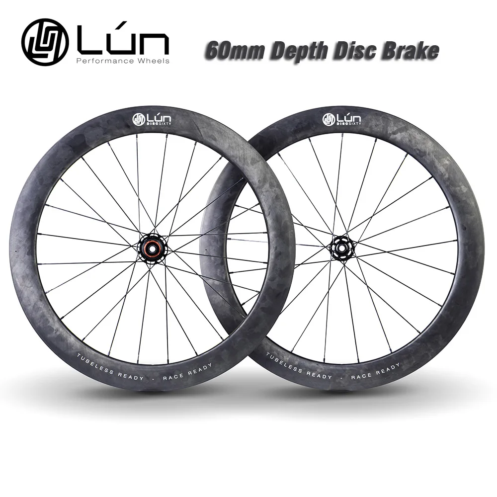 

Carbon-Wheelset Lun Road 30/45/60mm Disc Brake Wheel Carbon Bicycle Road Disc Brake Rims and Carbon Spokes Super Light