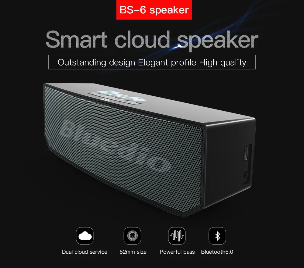 Bluedio BS-6 Лидер продаж беспроводной высококачественный bluetooth-динамик с поддержкой голосового управления мини-динамик с микрофоном
