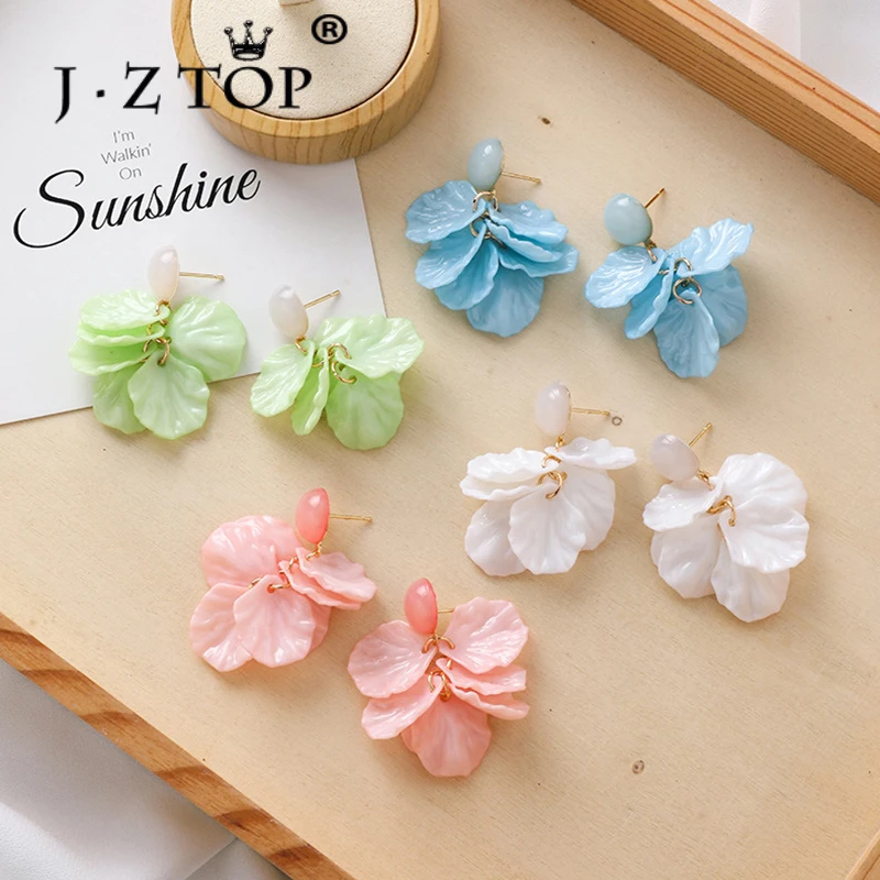 Женские Разноцветные серьги гвоздики в виде цветка многослойные короткие с