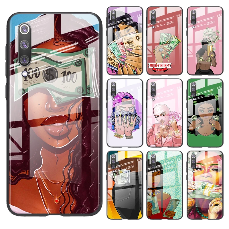 

Tempered Glass Cover Afro Girls Black Women Art For Xiaomi Mi 11 11i 10T CC9E 9T Note 10 Ultra Pro Lite 5G Phone Case Shell