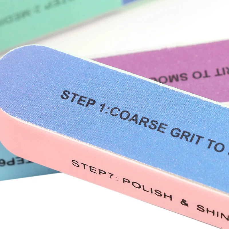 

Nail Buffer Block Sponge File Manicure Pedicure Sanding Surface Nail Art Tools 7 Sided Professional Printing UV Gel Polishing