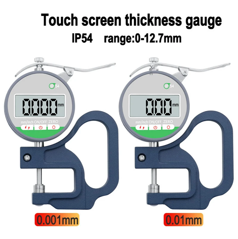 

0-12.7mm 0.001mm Digital Thickness Gauge Meter Touch screen Electronic Micrometer Micron Tester Measuring Instrument