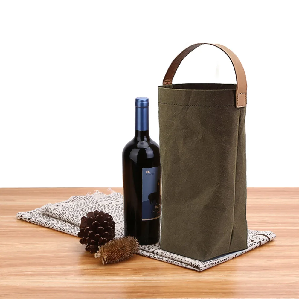 1 шт сумка для хранения из крафт-бумаги наружная винная бутылка подвесная высокое
