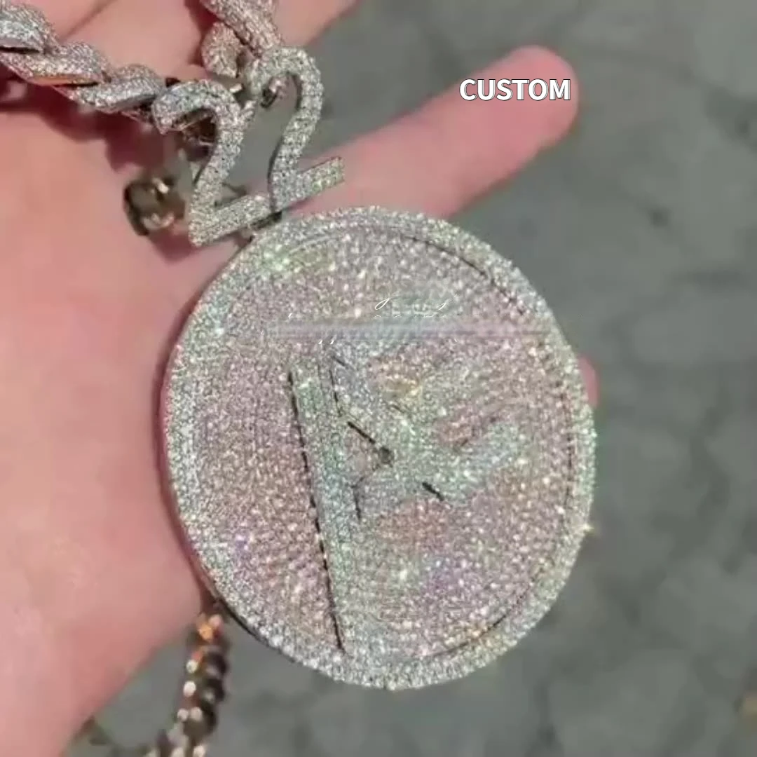 

P&Y Custom Hip Hop Jewelry Diamonds Iced Out Men Charms Sterling Silver Moissanite Necklace Custom Pendants