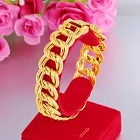 17mm wide wrist chain yellow gold filled hip hop mens bracelet fashion jewelry
