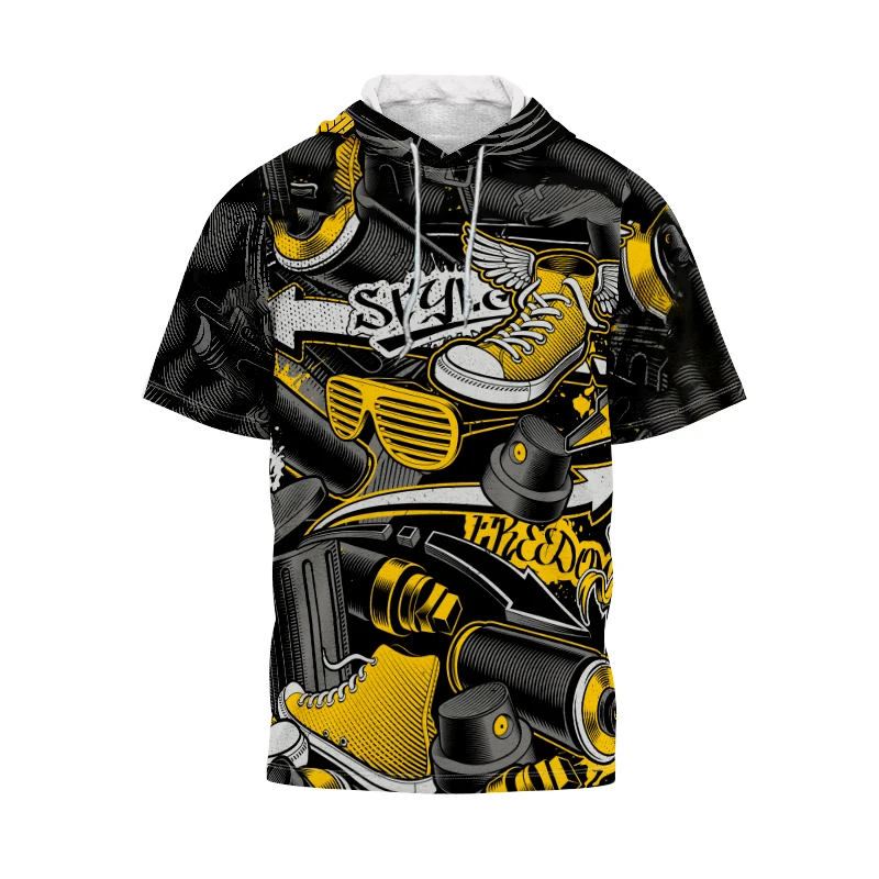 

Hip-hop Funny Abstract Printing 3D Clothing Men's Hoodie T-shirt 2022 Spring And Summer New Style Suit Short-sleeved Fashion Top