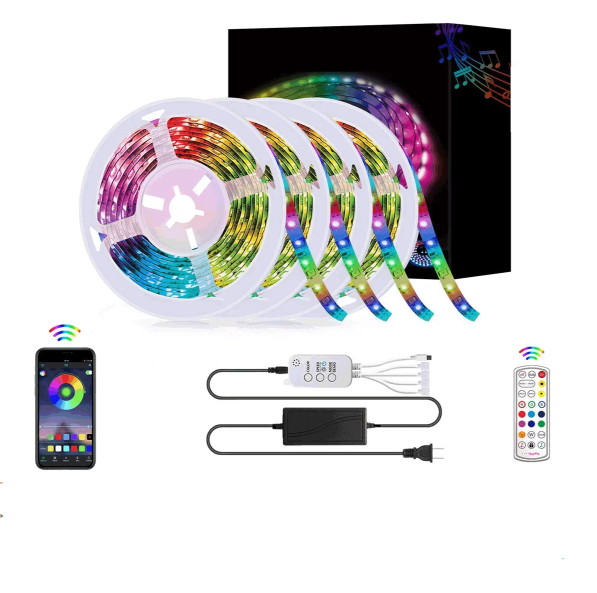 

New5050RGB4Volume20M fang shui deng tiao Bluetooth SmartAPPSync MusicLEDStrip