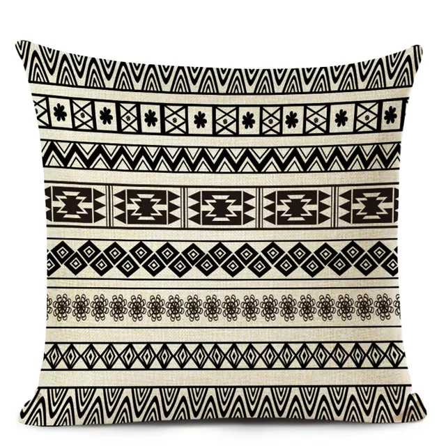 Retro High Quality ethnic Geometry Cushion Cover Throw Pillow Cutton Linen Car Sofa Bed Home Decor Textile Printed Pillowcase - Цвет: 16