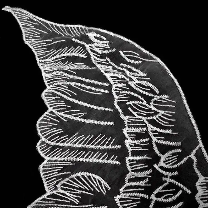 Большая Кружевная аппликация из органзы с вышивкой в виде крыльев Ангела пара