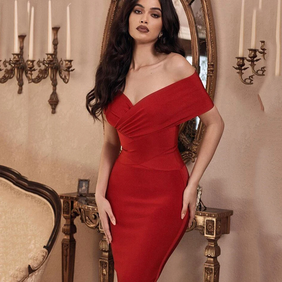 Новинка 2020 женское Бандажное платье с открытыми плечами сексуальное облегающее