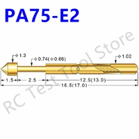 100 pcs brass spring test probe pa75 e2 durable brass test probe length 16 5mm household convenient gold plated test tool
