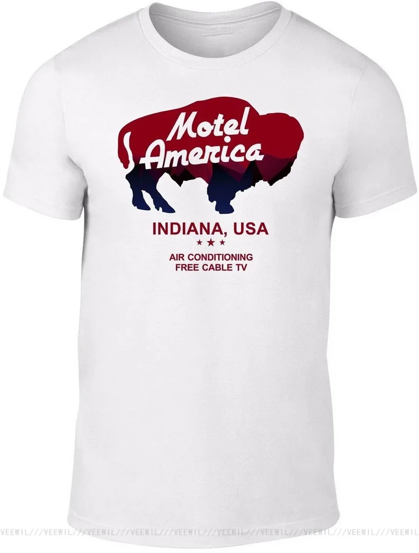 

Men's Motel America T-Shirt American Gods Inspired TV Mcshane Watch Cool Fast Shipping Light