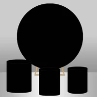 black sold color round circle backdrop portrait adult birthday banner birthday party photo backgrounds plinth covers