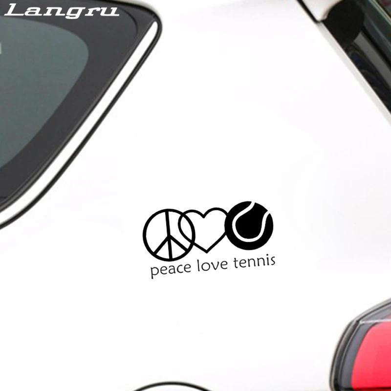 Langru 17*9 см интересный мир любовь ТЕННИС плеер Декор Автомобильная наклейка