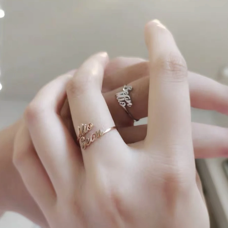 

Personalized Multiple Name Ring Family Name Ring Custom Stackable Name Jewelry Three Four Names New Mom Gift For Women