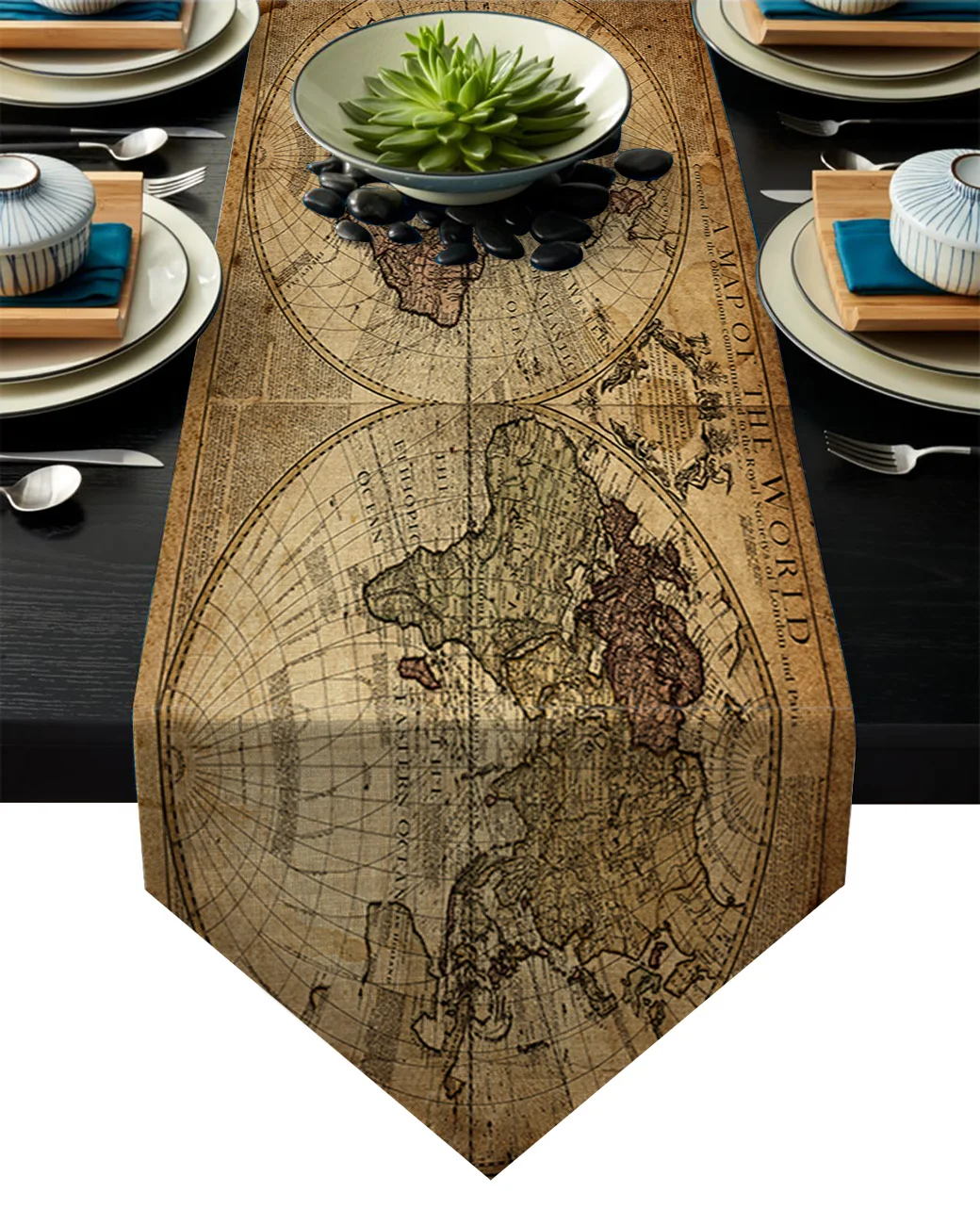 Настольная дорожка карта мира винтажная морская старинная настольная s для