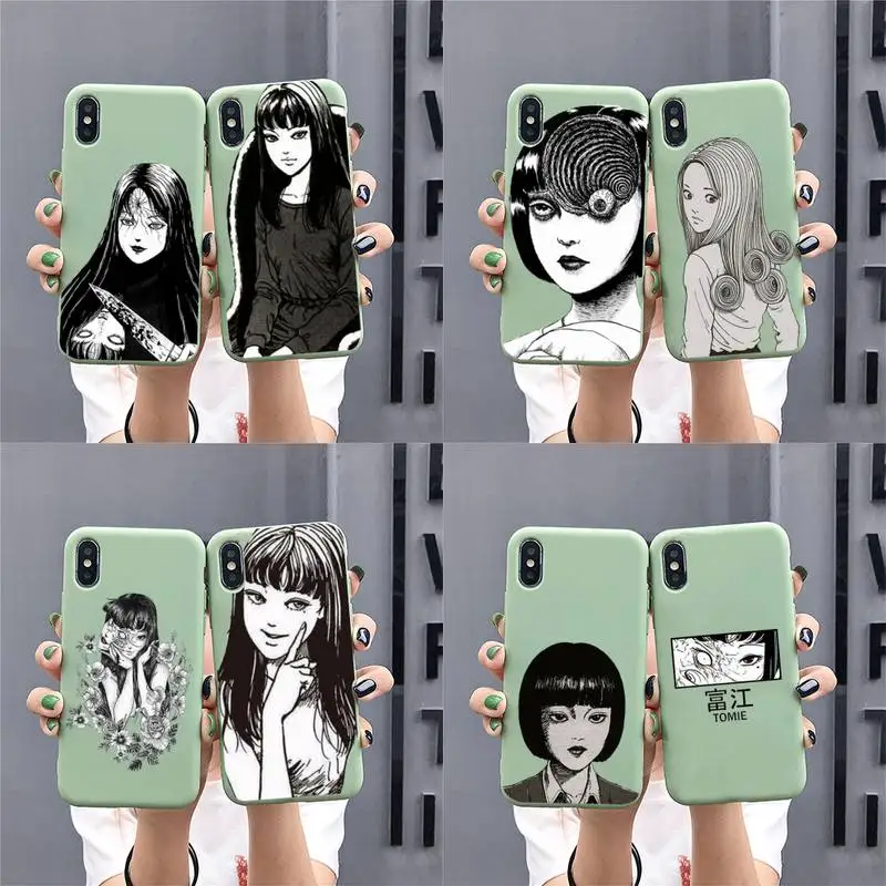 

Junji Ito Collection Tees Horror Phone Case for iphone 13 11 Pro Max X XS Max XR Solid Color For 7 8 6 6S Plus Funda Cases