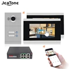JeaTone 7-дюймовый Wi-Fi IP видеодомофон, система внутренней связи для 2-х этажных квартир8-зонной сигнализации с поддержкой приложения Tuya Smart Remote Control