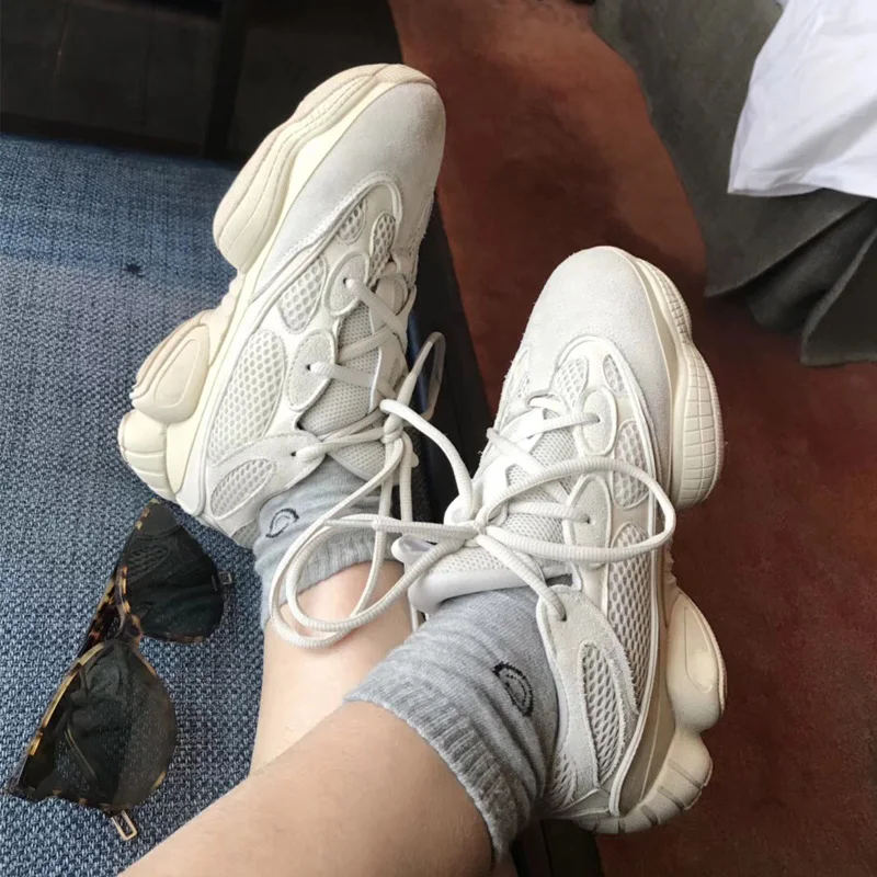 

vallu 2020 spring and autumn sports style leather mesh fashion dad sneakers