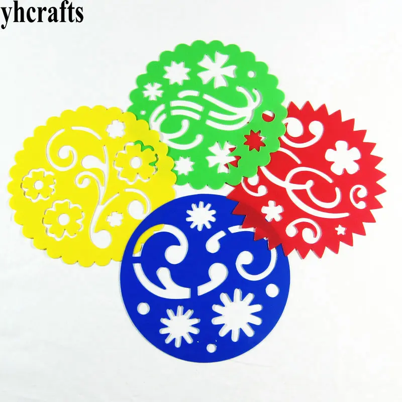 4 шт./лот геометрический трафарет с волнистыми цветами шаблон для рисования