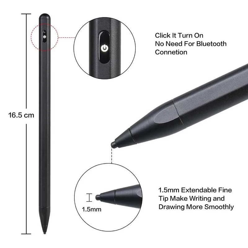 

Tablet Pen Capacitive Stylus For Ipad Pro Stylus Pen Styli Touch Screen Pen 4 Replaceable Fine Point Tips For Tablet SmartPhone