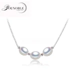 Женское Ожерелье из натурального пресноводного жемчуга, свадебное ожерелье из серебра 925 пробы с кулоном, подарок на день рождения