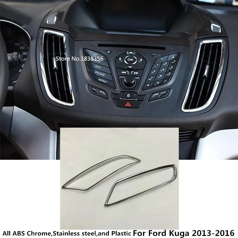 

Для Ford Kuga 2013 2014 2015 2016 автомобильный ABS хромированный переключатель вентиляционное отверстие средняя приборная панель Гарнир Кондиционер па...
