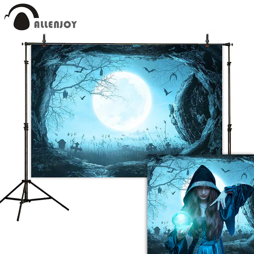 Allenjoy Хэллоуин Фотофон виниловый каменная пещера Луна гравировка наружные