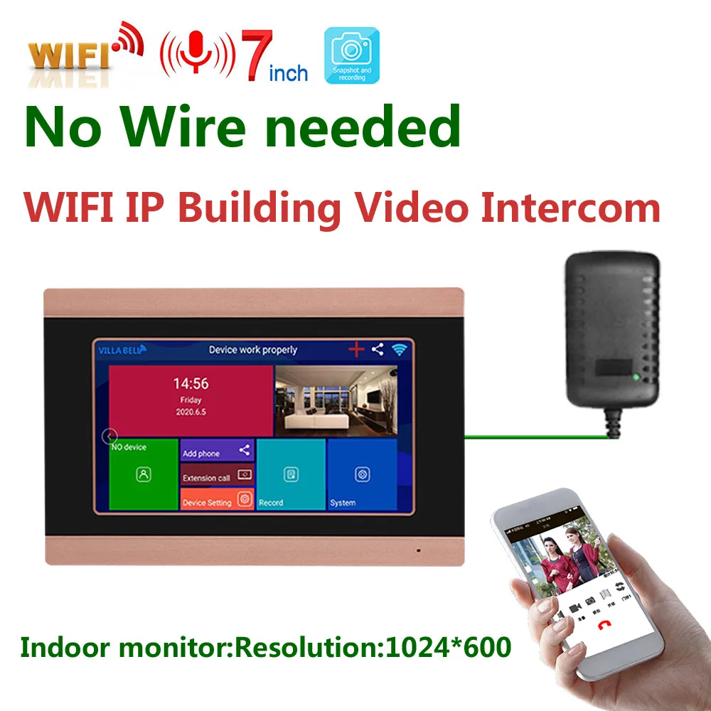 

Wireless Indoor Monitor for WIFI Video Doorbell Intercom System 1080P AHD Camera