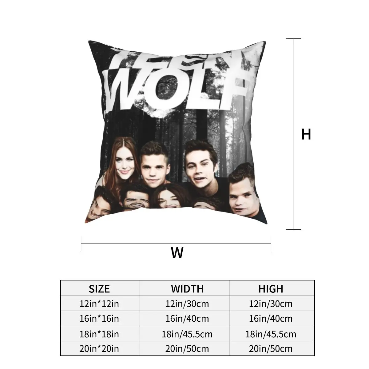 

Teen Wolf Logo And Cast Pillowcase Soft Polyester Cushion Cover Decor Pillow Case Cover Seat Zipper 18''