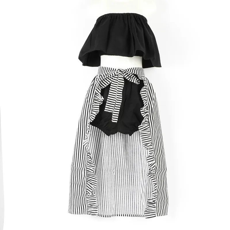 

Children Clothing Sets Summer Toddler Girls Clothes Fashion Striped Suits Flat Shoudler Black Shorts Striped Cloak Outfit 3-7Y