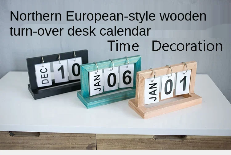 Креативный простой деревянный календарь украшение для стола маленькое кабинета