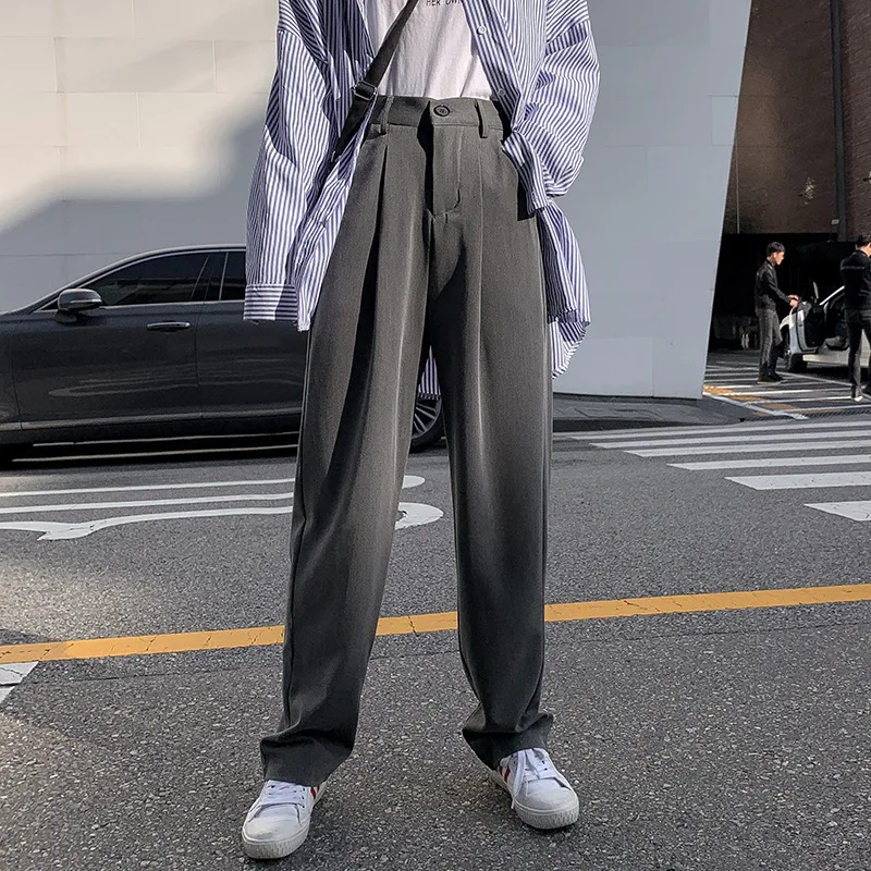 

Women Wide Leg Casual Suit Pants Spring Autumn Office Lady Long Trousers Solid High Waist Loose Pant Plus Size Female Pants