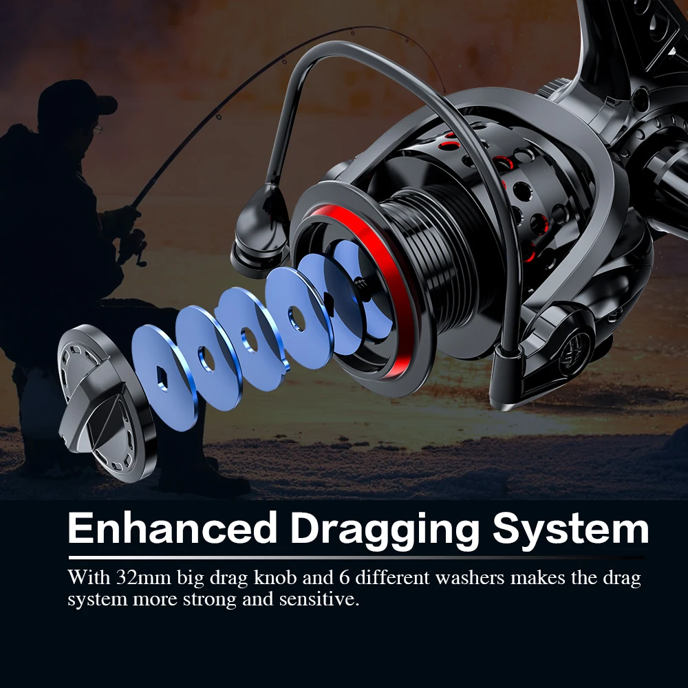 Алюминиевая катушка с ЧПУ 5 0: 1 спиннинговая Рыболовная 8 кг/17 6 фунтов