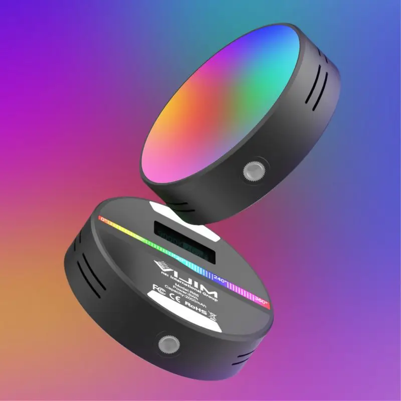 

Mini RGB Light Round Fill Light 2000Mah Rechargeable 500 Lux Photograph Lamp