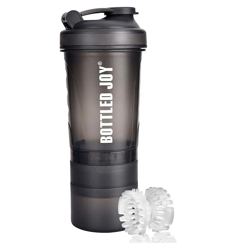 Шейкер бутылка для протеиновых порошков четырехслойная шейкерная чашка