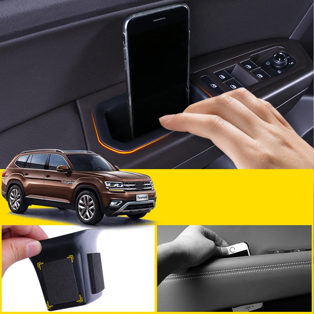 Черный Для VW Atlas 2017 2020 аксессуары для салона автомобиля Передняя Задняя боковая