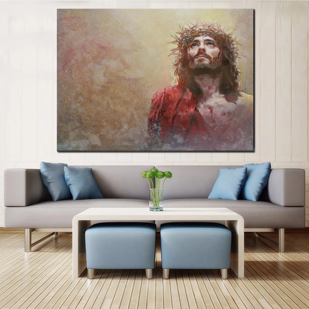 Иисус Христос холст масляная живопись религиозная фигура плакат гостиная