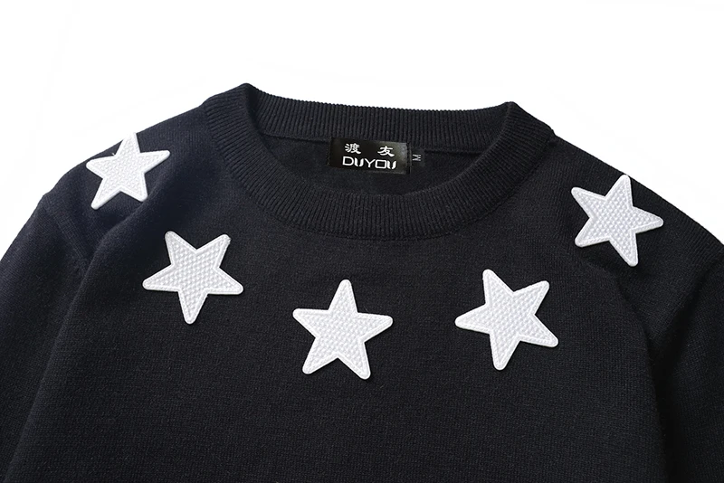 Мужской свитер с вышивкой DUYOU повседневный трикотажный джемпер новинка 2019