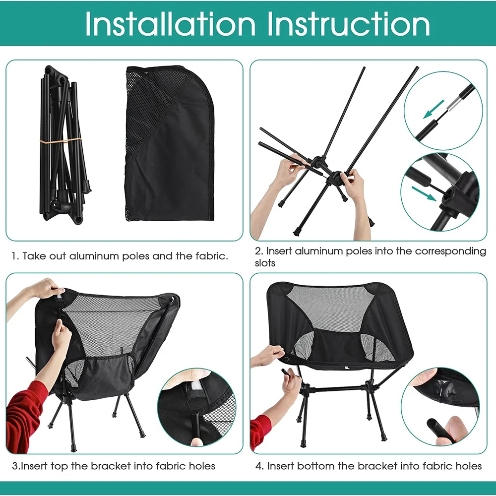 Travel Folding Chair Outdoor Camping Portable Beach Hiking Picnic Seat Fishing Tools Superhard High Load | Спорт и развлечения