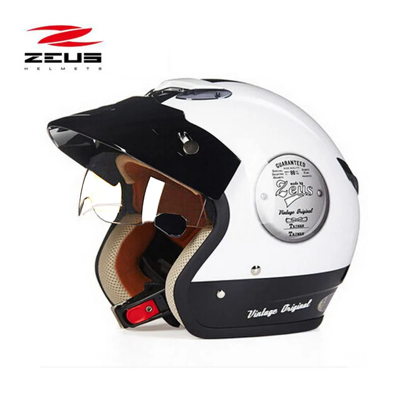 

ZEUS 3/4 open Face Electric Motorcycle Helmet Built-in lens Moto Accessories Retro Prince Motocross scooter Bicycle Helmet