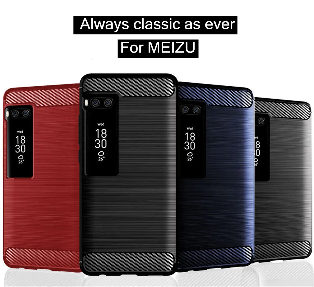 Роскошный супертонкий чехол из ТПУ для Meizu Pro 7 plus защитный углеродного волокна |